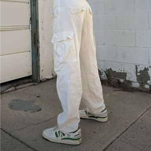 White cargo pants
